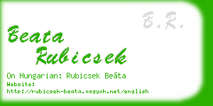 beata rubicsek business card