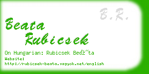 beata rubicsek business card